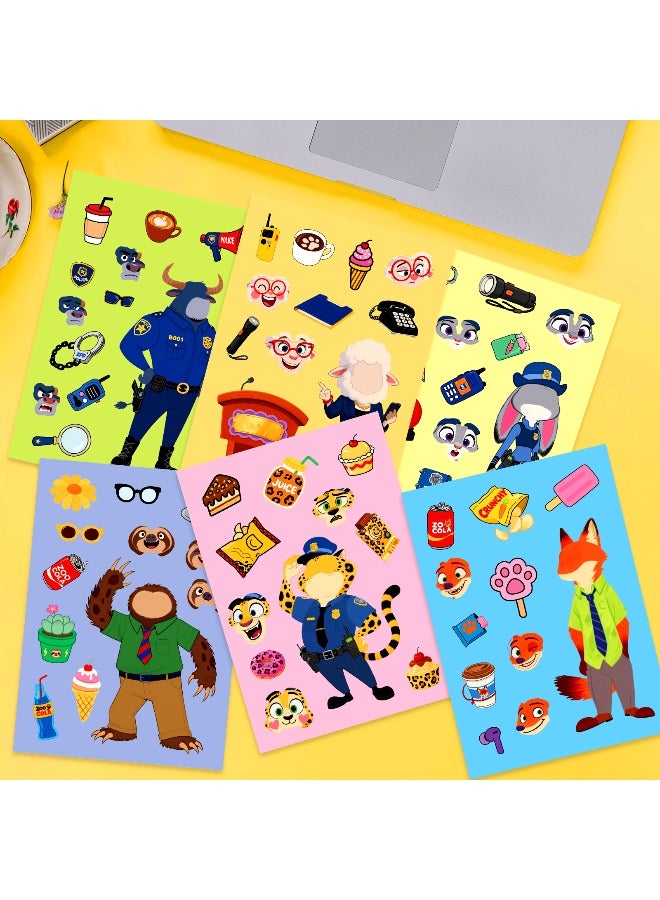 6 PCS Cool Zootopia Stickers Pack, Mixed & Matched with 6 Designed Characters, Make Your Own Stickers for Teens Party Decoration, Reward, Decor, Gift Idea - Image 4